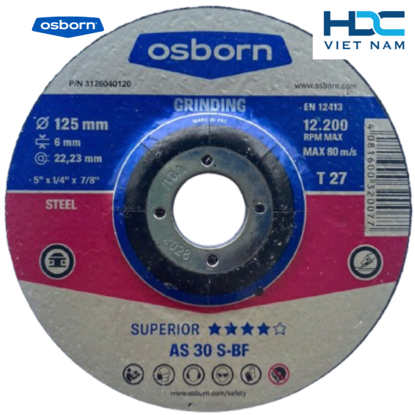 Đá Mài Osborn Superior AS 30 S-BF Kt Ø100 mm - Ø125mm - Hình ảnh 2